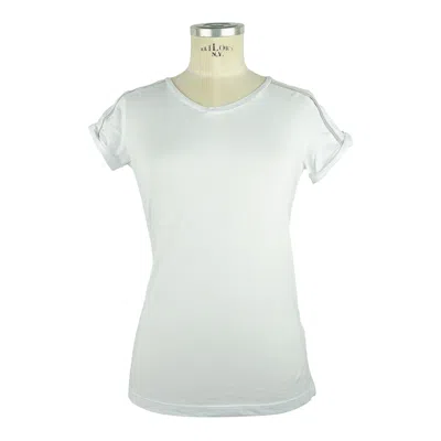 Patrizia Pepe Chic Crew Neck Tee With Shoulder Detailing In White
