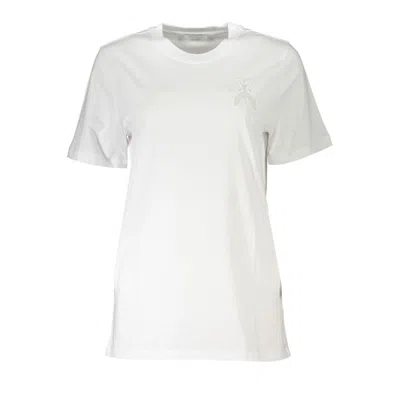 Patrizia Pepe Chic Organic Cotton Crew Neck Tee In White