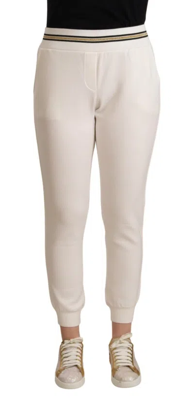 Patrizia Pepe Chic Mid Waist Jogger Women's Pants In White