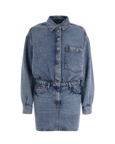 Patrizia Pepe Chic Mini Dress In New Warm Blue Wash