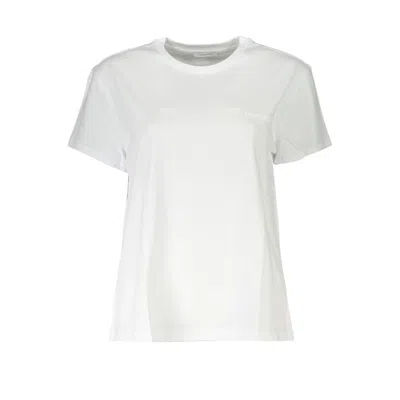 Patrizia Pepe Chic Organic Cotton Crew Neck Tee In White