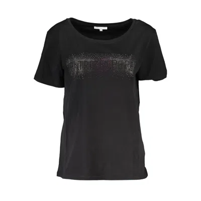 PATRIZIA PEPE PATRIZIA PEPE CHIC SHORT SLEEVE WIDE NECK TEE WITH CONTRAST WOMEN'S DETAILS