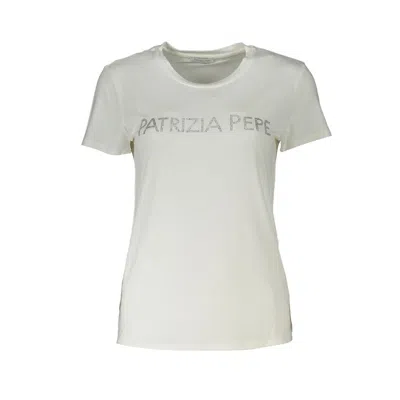 Patrizia Pepe Chic Sparkling Crew Neck Tee In White