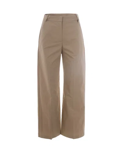 Patrizia Pepe Chic Trousers For Effortless Style In Brown