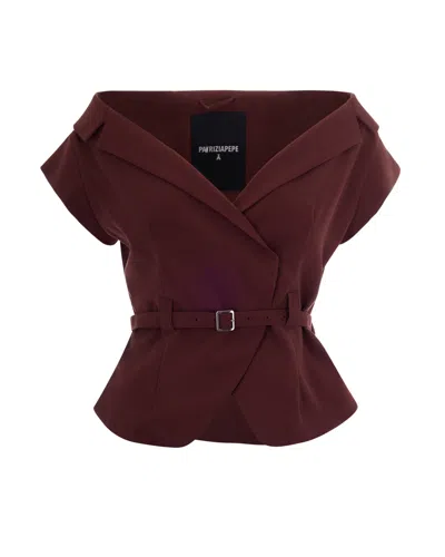 Patrizia Pepe Chic Utility Jacket For Women In Wood Brown