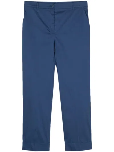 Patrizia Pepe Pressed-crease Cigarette Trousers In Blue