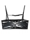 Patrizia Pepe Ciré-effect Bandeau Bra In Black