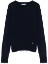 Patrizia Pepe Classic Black Cashmere Sweater In Blue