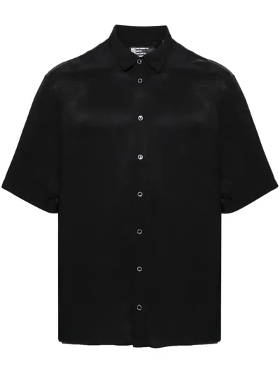 Patrizia Pepe Classic-collar Twill Shirt In Black