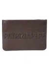 Patrizia Pepe Embossed Clutch Bag In Brown