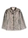 Patrizia Pepe Faux-fur Jacket In Animal Print