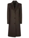 Patrizia Pepe Single-breasted Coat In Brown