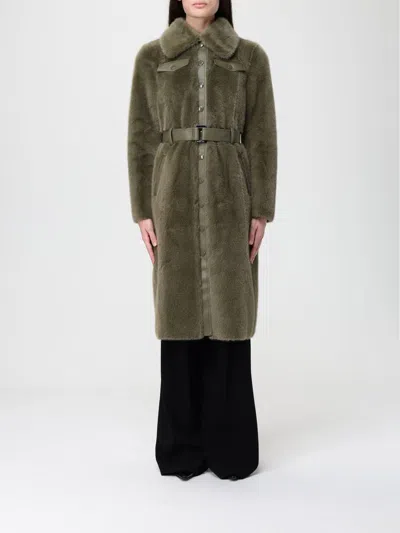 PATRIZIA PEPE FUR COAT PATRIZIA PEPE WOMAN COLOR GREEN,435700012