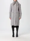Patrizia Pepe Reversible Fluffy Coat In Gray In Gray