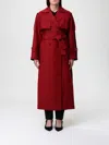 Patrizia Pepe Double-breasted Wool Trench Coat In Red