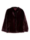 Patrizia Pepe Dropped-shoulder Faux-fur Jacket In Red