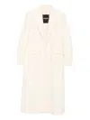 Patrizia Pepe Peak-lapel Coat In Neutral