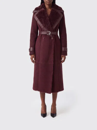 Patrizia Pepe Coat Woman Color Brown In Burgundy