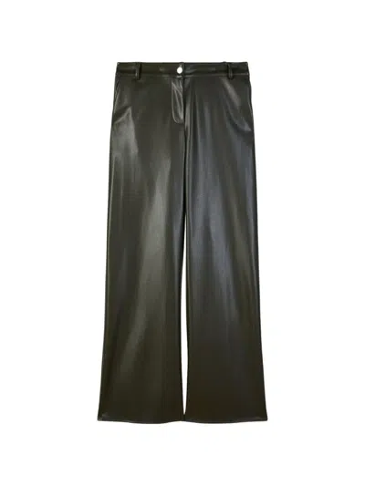 Patrizia Pepe Coated Wide-leg Trousers In Green