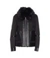 Patrizia Pepe Zip-up Faux Fur Jacket In Black