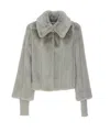 Patrizia Pepe Wide-collar Jacket In Grey