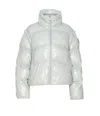 Patrizia Pepe Short Nylon Down Jacket In Grey