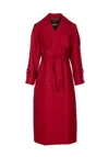 Patrizia Pepe Double-breasted Wool Trench Coat In Red