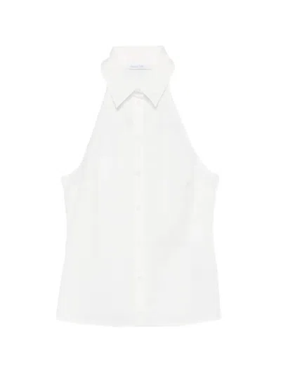 Patrizia Pepe Collar Top In White
