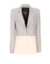 Patrizia Pepe Color Block Jacket In Grey