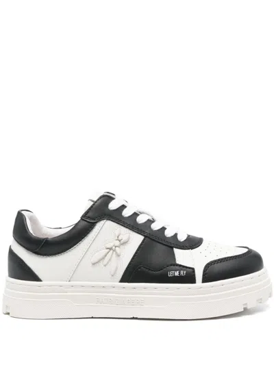 Patrizia Pepe Colour-block Leather Sneakers In Schwarz