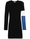Patrizia Pepe Colour-block Mini Dress In Black