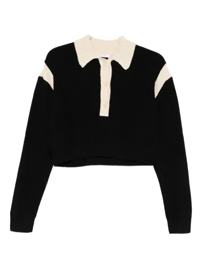 Patrizia Pepe Colour-block Sweater In Black