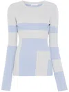 Patrizia Pepe Colour-block Top In J4e4 Glass Grey/sky