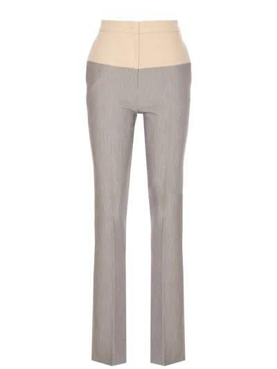 Patrizia Pepe Colour-block Trousers In Grey
