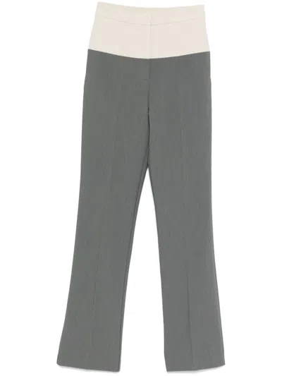 Patrizia Pepe Colour-block Trousers In Grey