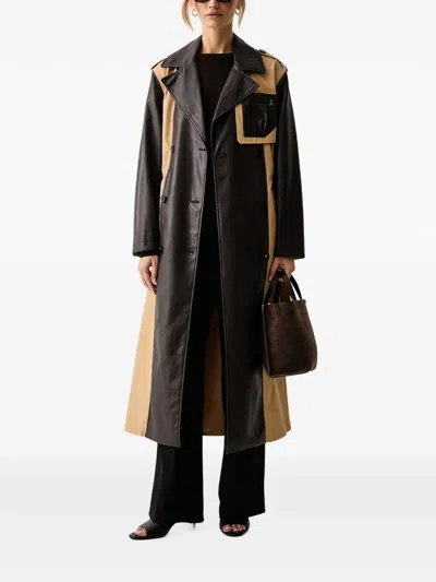Patrizia Pepe Colour-block Double-breasted Coat In Multi