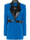 Patrizia Pepe Contrasting-collar Blazer In Blue