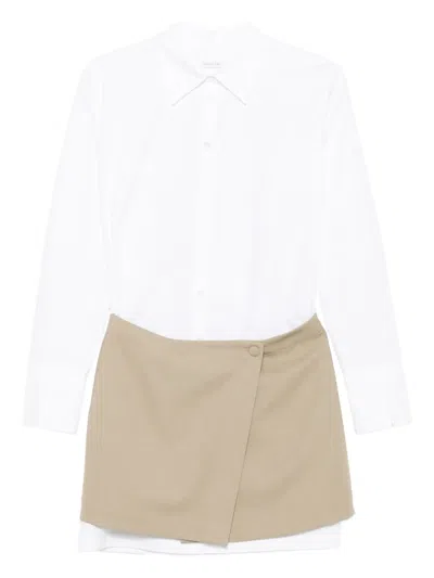 Patrizia Pepe Contrasting-skirt Shirt Dress In Multi