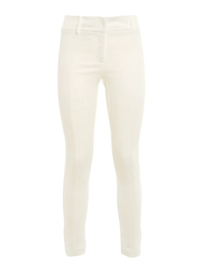 Patrizia Pepe Cotton Blend Chino Trousers In White
