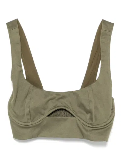 Patrizia Pepe Cotton Bustier Top In Green