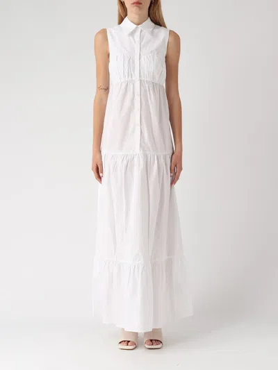 Patrizia Pepe Cotton Dress In Bianco