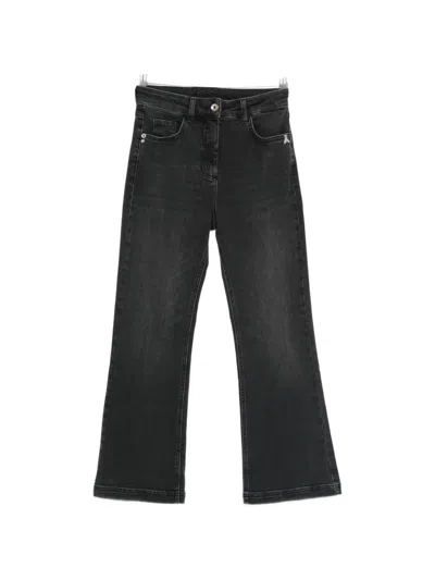 Patrizia Pepe Cotton Flared Denim Jeans In Black