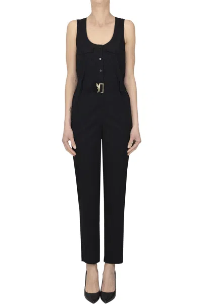 Patrizia Pepe Cotton Jumpsuit In Black