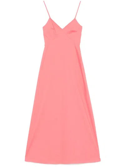 Patrizia Pepe Cotton Maxi Dress In Pink