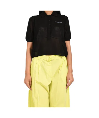 Patrizia Pepe Cotton Polo Shirt In Black