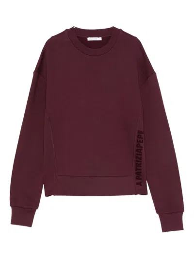 Patrizia Pepe Cotton Sweatshirt In Brown