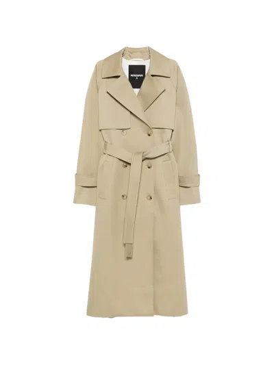 Patrizia Pepe Cotton Trench Coat In Brown