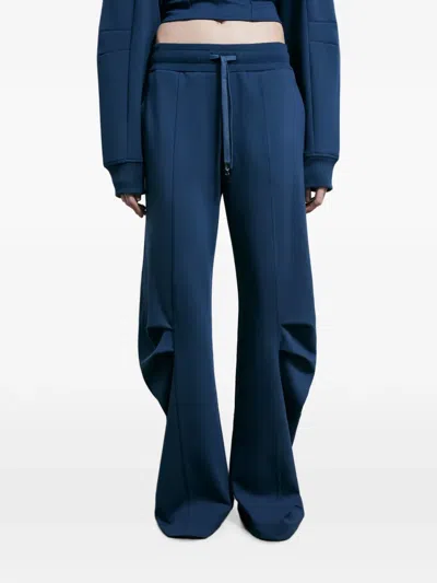 Patrizia Pepe Cotton‑fleece Barrel Trousers In Blue