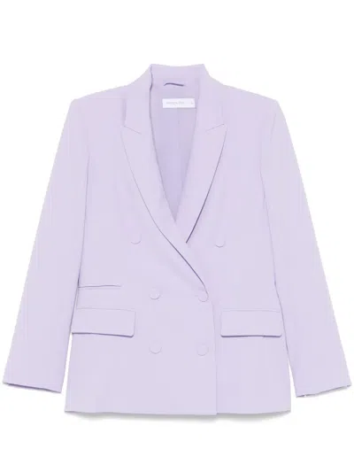 Patrizia Pepe Crepe Blazer In Purple