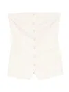 Patrizia Pepe Crepe Bustier With Buttons In Neutral